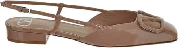 Valentino Garavani Leren Ballerina Schoenen Brown Dames