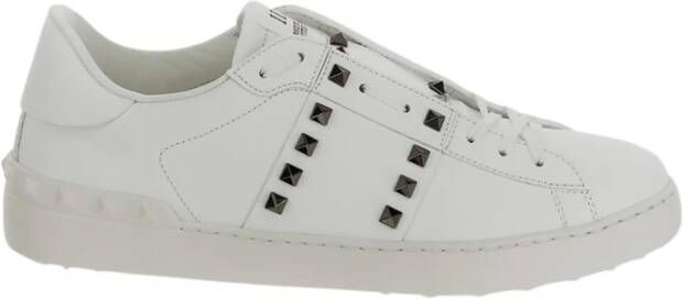 Valentino Garavani Leren Rockstud Untitled Sneaker White Heren