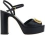 Valentino Garavani Leren Sandalen met Geometrische Hak en Gesp Black Dames - Thumbnail 1