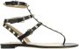 Valentino Garavani Leren sandalen met goudkleurige studs Black Dames - Thumbnail 1