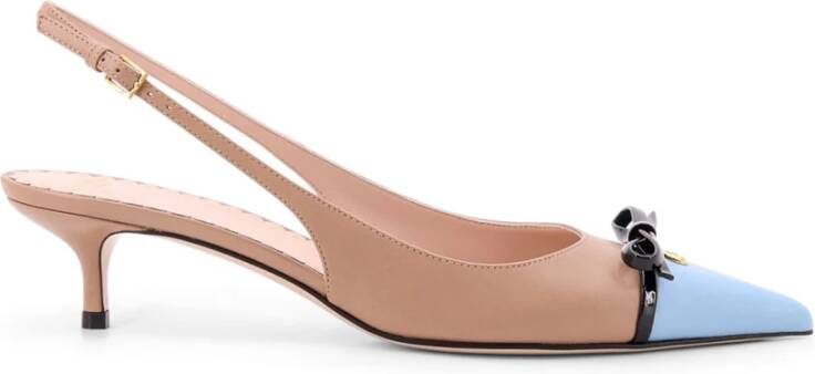 Valentino Garavani Leren Slingback met VLogo Handtekening Detail Pink Dames