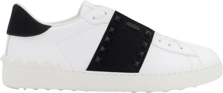 Valentino Garavani Leren sneakers met contrasterende band White Heren