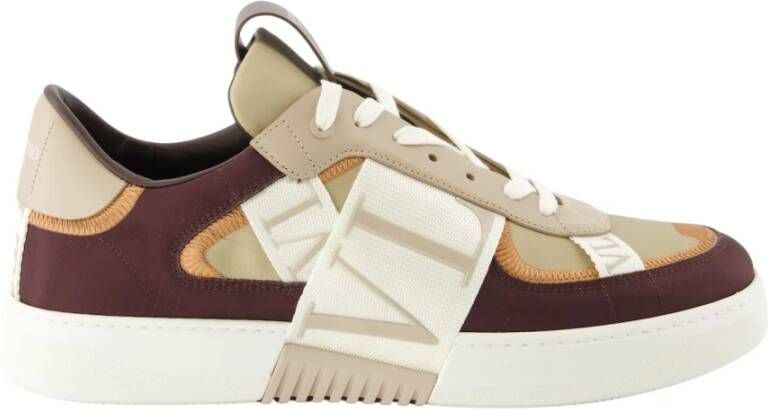 Valentino Garavani Leren sneakers met VLTN-logo Brown Heren