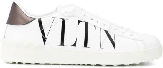 Valentino Garavani Logo Rockstud Open Witte Sneakers White Heren