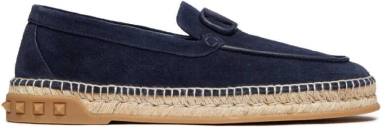 Valentino Garavani Marineblauwe Suède Espadrilles Blue Heren