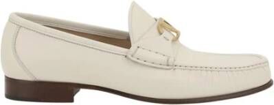 Valentino Garavani Moderne leren loafers met VLogo-plaque Beige Heren