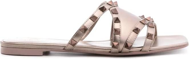 Valentino Garavani Modieuze Slides voor Stijlvolle Zomerse Look Beige Dames