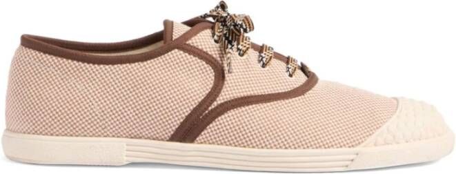 Valentino Garavani Nieuwe Lage Vetersneakers Beige Heren