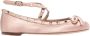 Valentino Garavani Nude Satin Studded Ballet Flats Pink Dames - Thumbnail 1