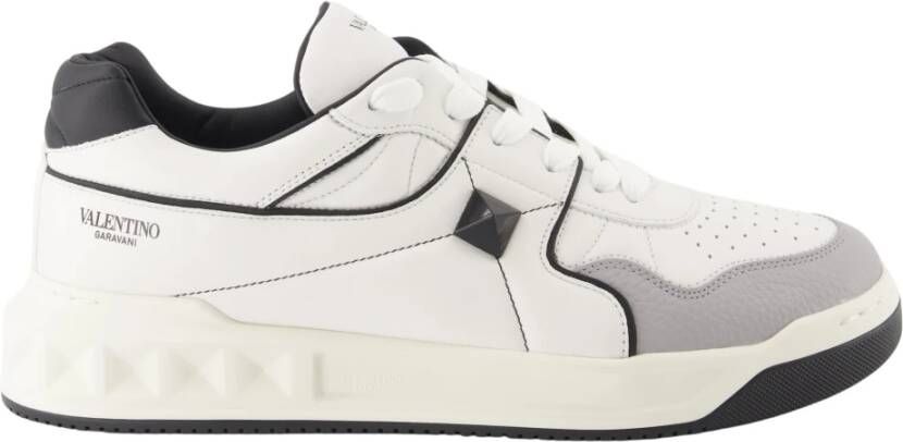 Valentino Garavani One Stud Lace-Up Sneakers Gray Heren