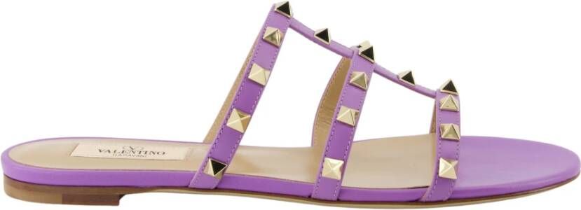 Valentino Garavani Paarse leren Rockstud sandalen Purple Dames