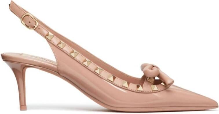 Valentino Garavani Poeder Patentleren Slingback met Rockstud Details Pink Dames