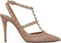 Valentino Garavani Poederroze Rockstud Enkelband Hakken Pink Dames - Thumbnail 6