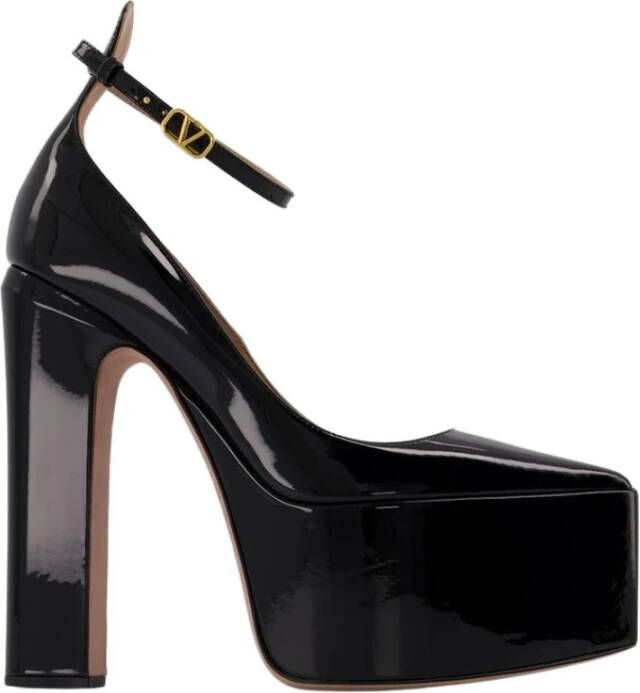 Valentino Garavani Zwarte Patentleren Tan-Go Platform Pumps Black Dames