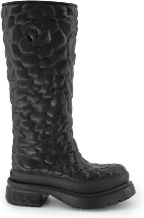 Valentino Garavani Rainboot T. 30 50 in Czarny Leather Zwart Dames