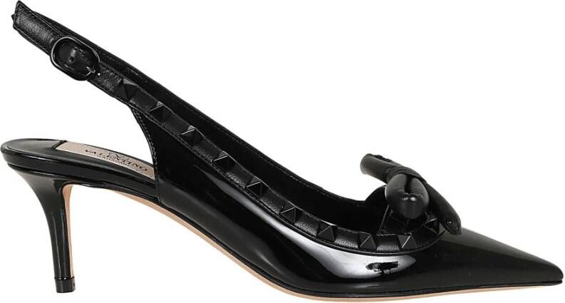 Valentino Garavani Rockstud Bow Slingback Heeled Mules Black Dames