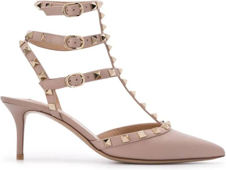 Valentino Garavani Rockstud Leren Pumps met Stiletto Hak Pink Dames