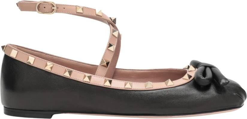 Valentino Garavani Rockstud Pointed Ballerina Flats Black Dames