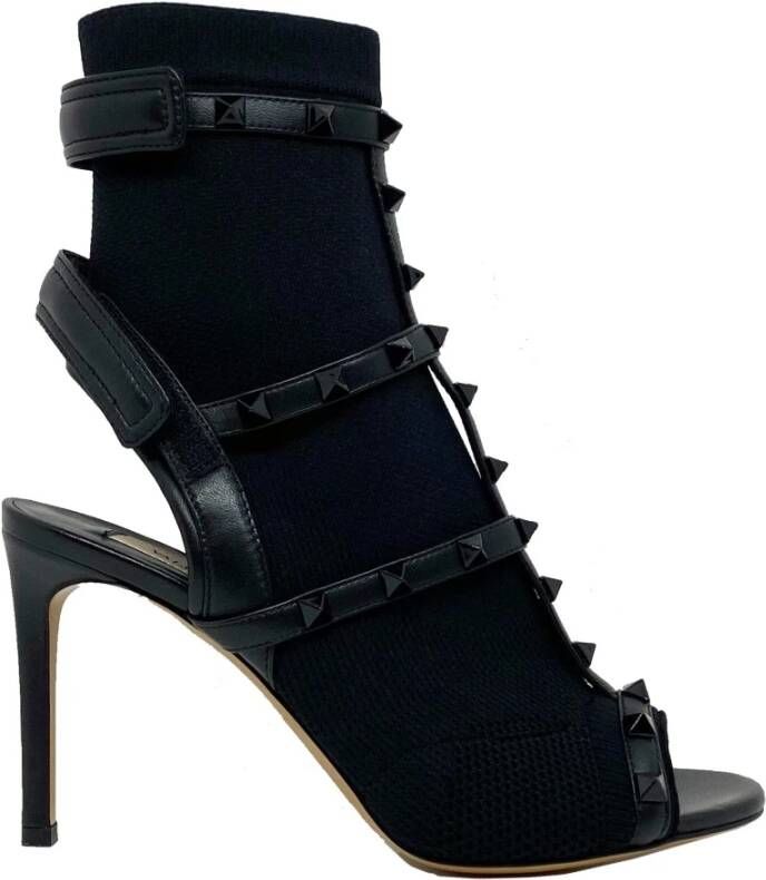 Valentino Garavani Rockstud Sock Hak Sandalen Black Dames