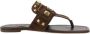 Valentino Garavani Rockstud Square Toe Thong Sandals Brown Dames - Thumbnail 1