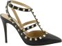 Valentino Garavani Rockstud Zwarte Leren Hakken Black Dames - Thumbnail 1