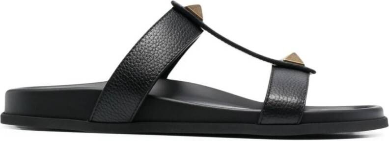 Valentino Garavani Roman Stud Slide Sandalen Black Dames