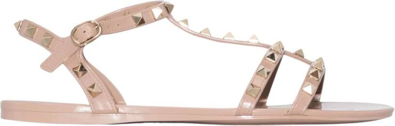 Valentino Garavani Roze Sandalen met Studs en Verstelbare Bandjes Pink Dames