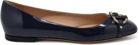 Valentino Garavani Blauwe Suède Ballerina`s Blauw Dames