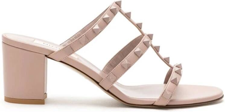 Valentino Garavani Slides Sandaal Zwart Wit Logo Pink Dames
