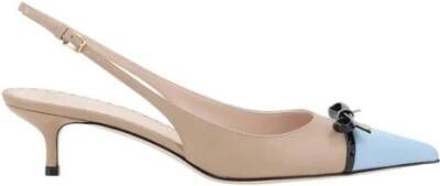 Valentino Garavani Slingback Pumps met VLogo Detail en Strik Beige Dames