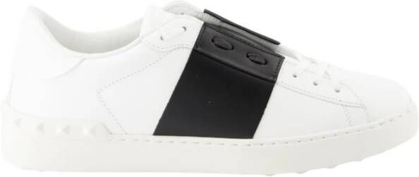 Valentino Garavani Zwarte Lage Top Veterschoenen White Heren