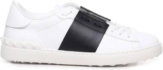 Valentino Garavani Open leren sneakers met voorsluiting White Heren