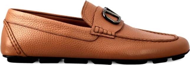 Valentino Garavani Stijlvolle Loafers met Uniek Design Brown Heren