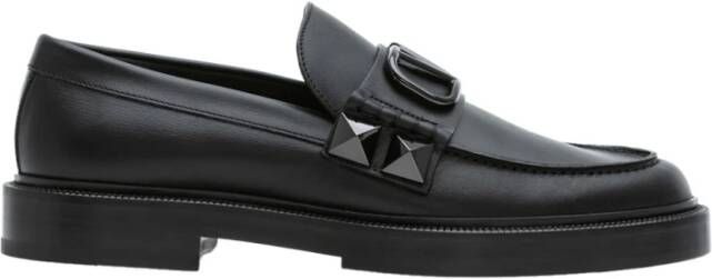 Valentino Garavani Stijlvolle Loafers voor Mannen Black Heren