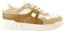 Valentino Garavani Studded Lace-Up Leren Sneakers Beige Heren - Thumbnail 4