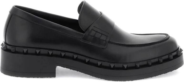 Valentino Garavani Studded Leather Loafers Black Heren
