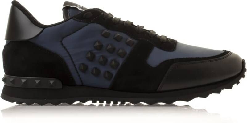 Valentino Garavani Studded Leather Sneakers Blue Heren