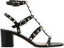 Valentino Garavani Studded Leren Sandalen met Dikke Hak Black Dames - Thumbnail 5