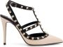 Valentino Garavani Studded Leren Slingback Hakken Beige Dames - Thumbnail 1