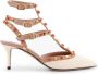 Valentino Garavani Studded Leren Slingback met Stenen Beige Dames - Thumbnail 1