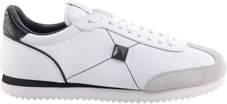 Valentino Garavani Studded Leren Sneakers White Heren