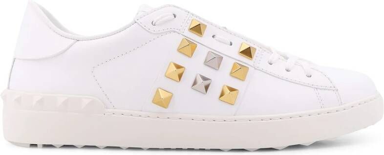 Valentino Garavani Studded Leren Sneakers White Heren