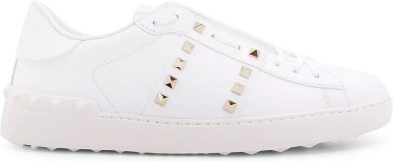 Valentino Garavani Studded Leren Sneakers White Heren