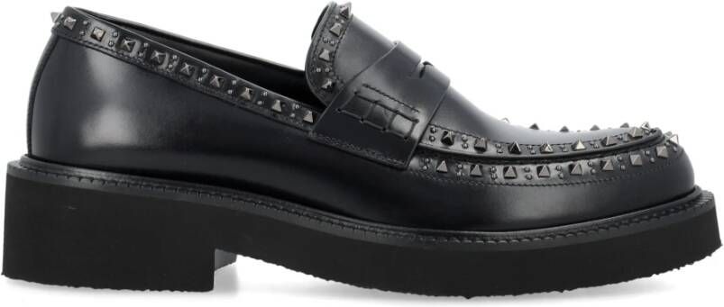 Valentino Garavani Studded Loafers Zwart Aw24 Black Heren