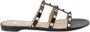 Valentino Garavani Zwarte leren Rockstud sandalen Black Dames - Thumbnail 1