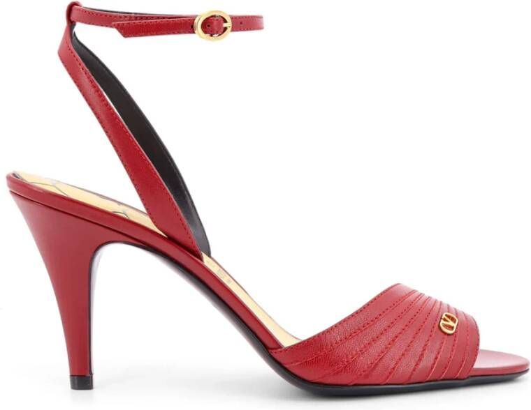 Valentino Garavani VLogo Signature Leren Sandalen Red Dames