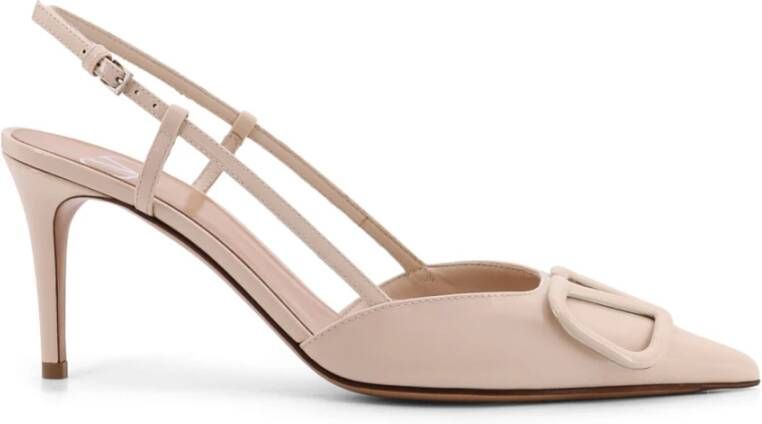 Valentino Garavani VLogo Signature Slingback Hakken Beige Dames