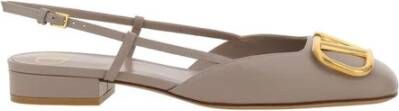 Valentino Garavani VLogo Square Toe Ballerinas met Slingback Pink Dames