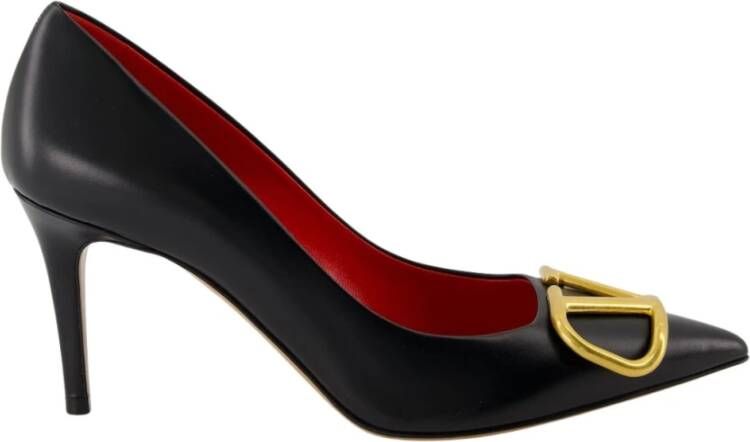 Valentino Garavani VLogo Zwarte Leren Pumps Black Dames