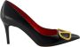 Valentino Garavani VLogo Zwarte Leren Pumps Black Dames - Thumbnail 1